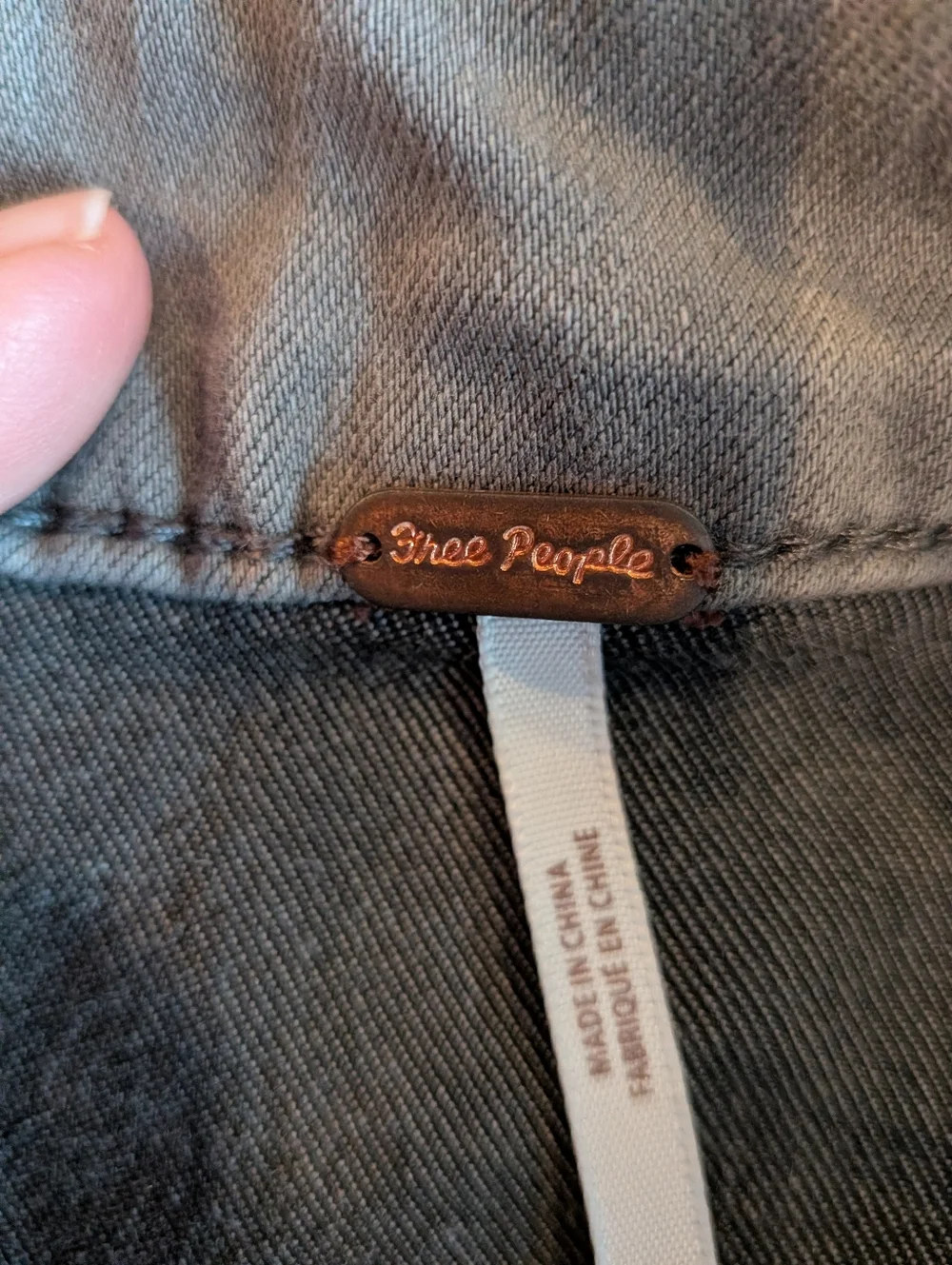 Free People We The Free Button Front Mini Skirt Olive Gray Stretch Size M